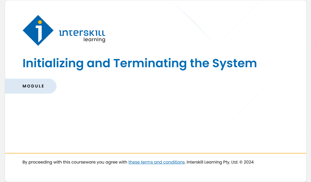 Initializing and Terminating the System Initializing and Terminating the System - Initializing and Terminating the System screenshot