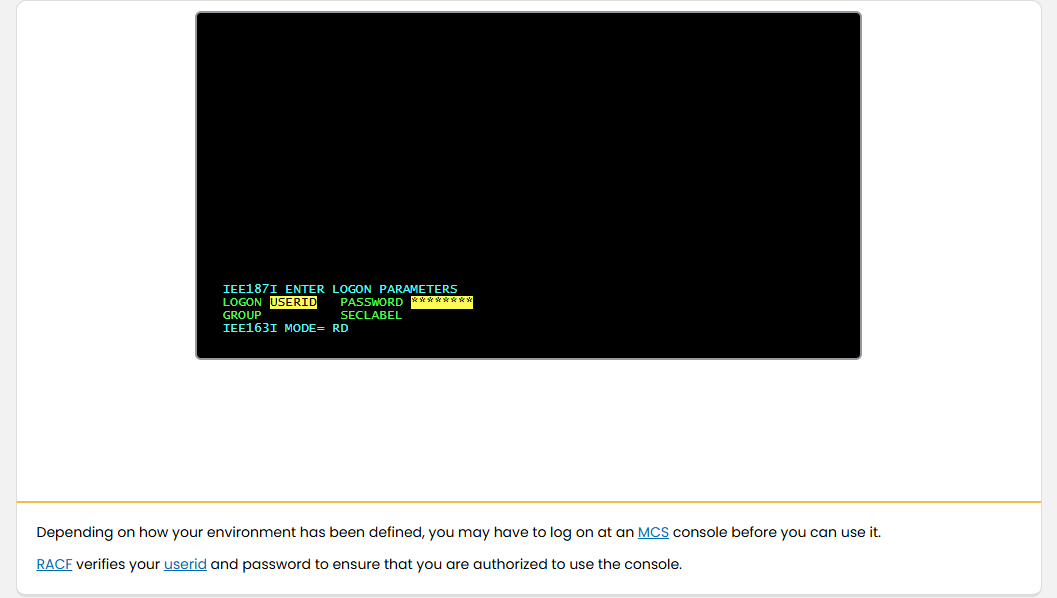 Initializing and Terminating the System Logging On: Initializing and Terminating the System - Logging On screenshot