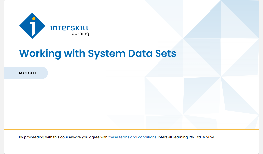 Working with System Data Sets Working with System Data Sets - Working with System Data Sets screenshot
